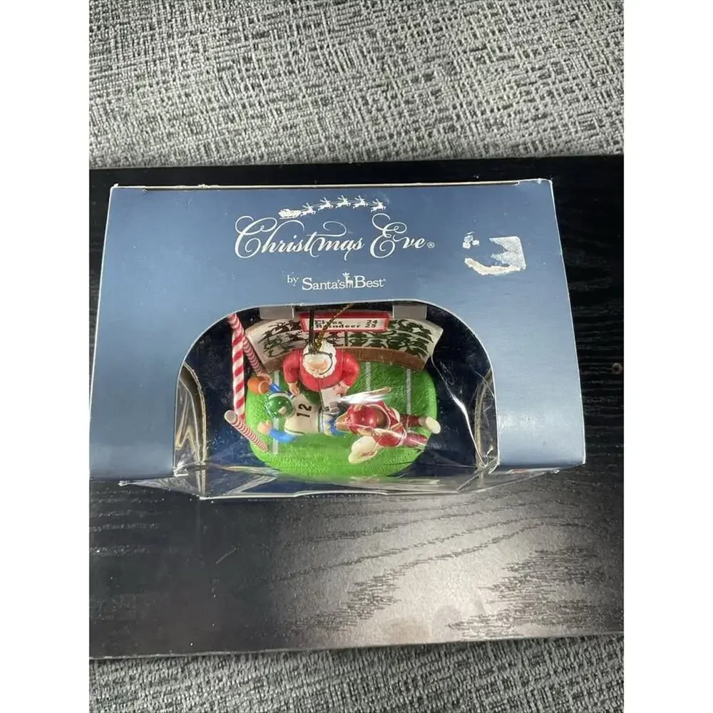 Vintage Santa's Best Musical Ornament Elves vs. Reindeer Football Game NCAA NFL